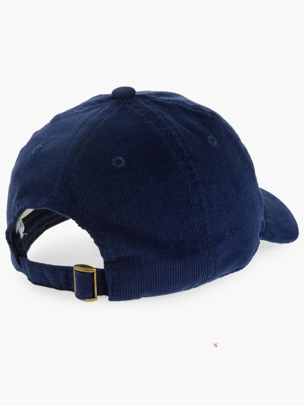 Clare V Navy Corduroy Lips Baseball Hat Cap Red Embroidered Lips Adjustable EUC - Picture 2 of 3